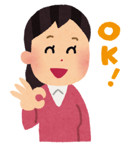 OKサインを出す女性のイラスト